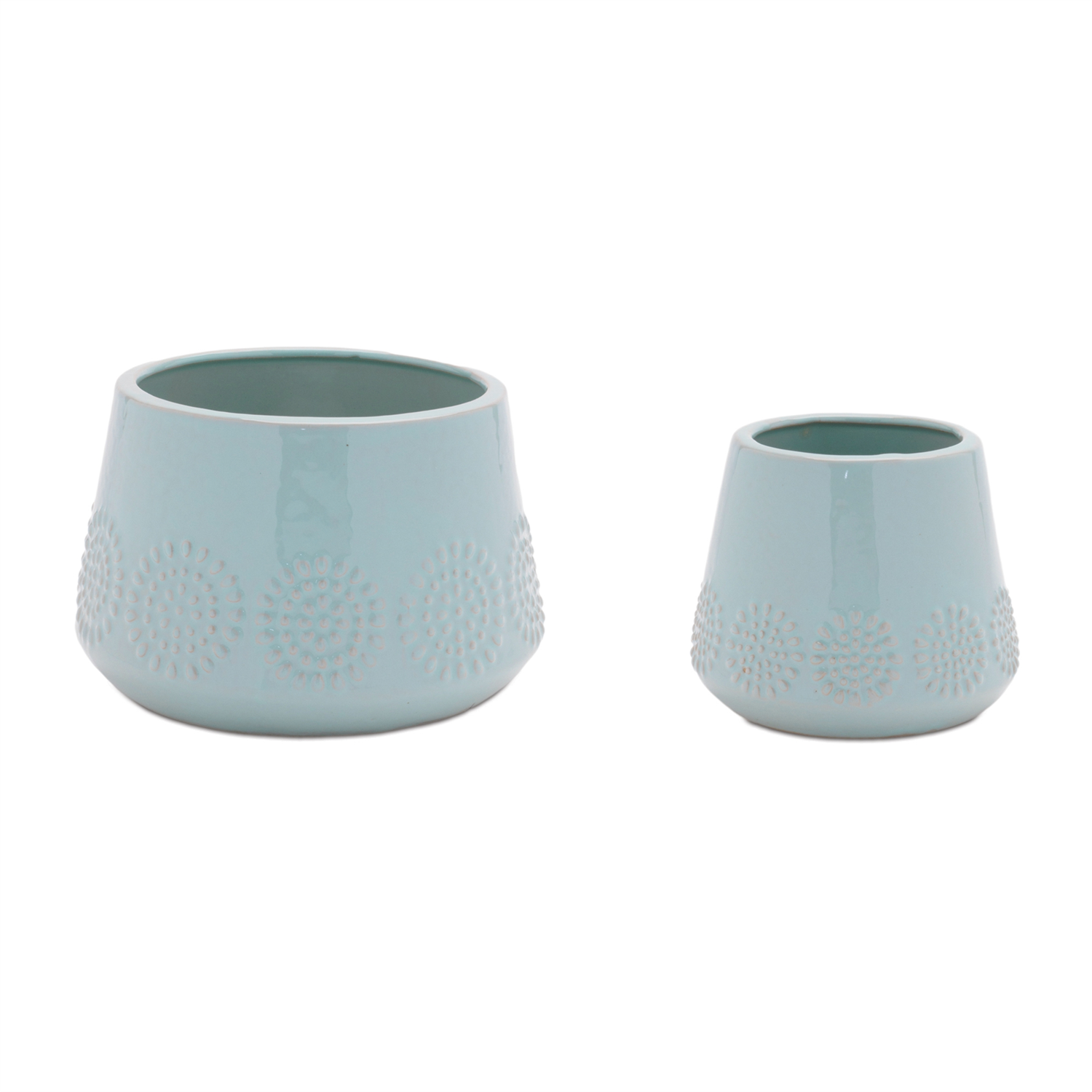 Container (Set of 2) 5"D x 4.25"H, 7.5"D x 5"H Ceramic
