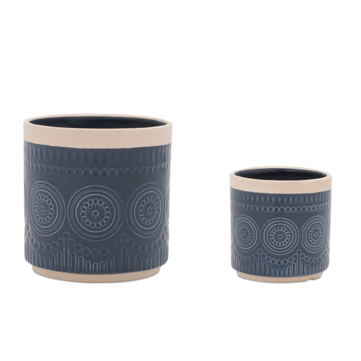 Container (Set of 2) 4"D x 4"H, 6"D x 6"H Ceramic
