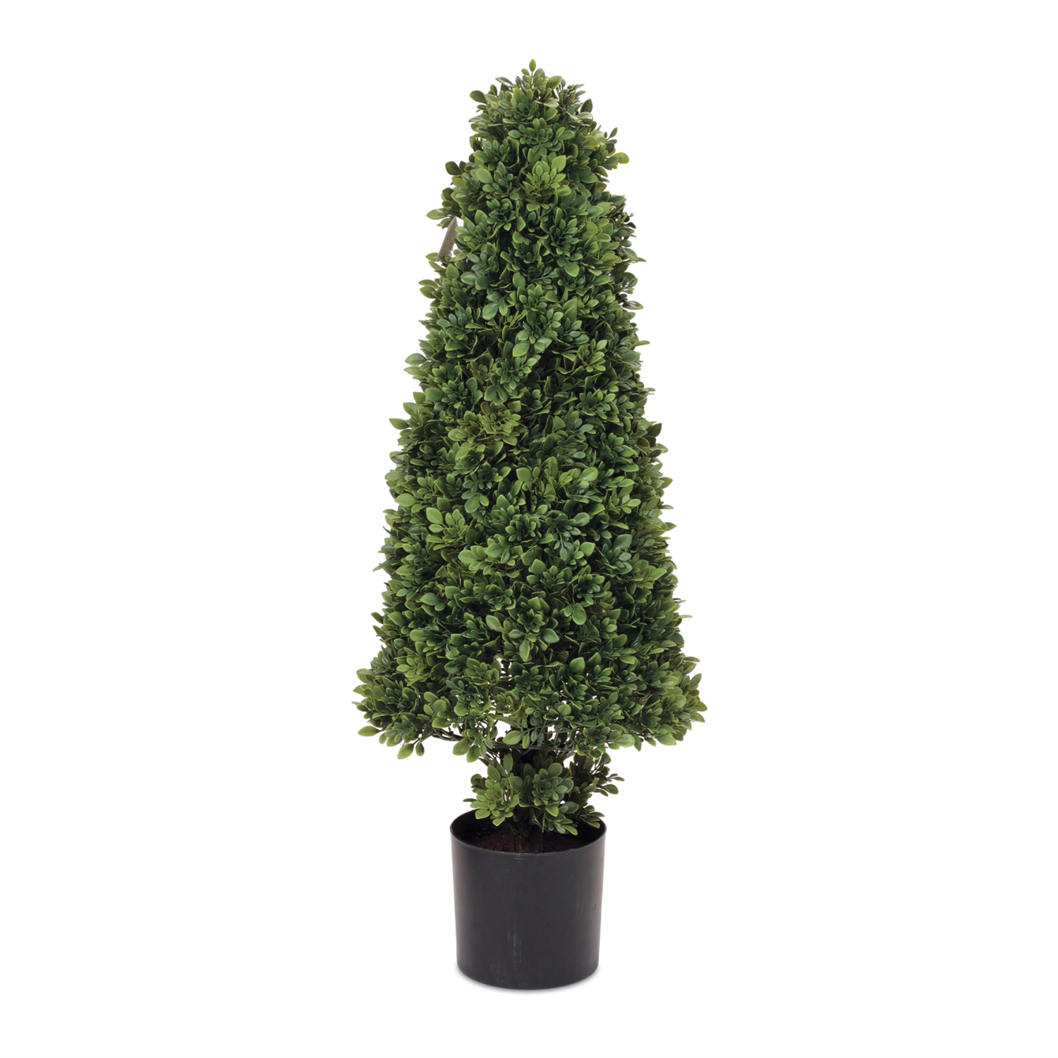 Potted Boxwood Cone Topiary 38”H Plastic
