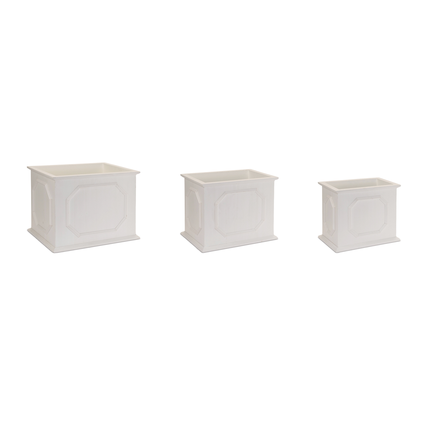 Planter (Set of 3) 13"L x  11.25"H, 15.5"L x 12.25"H, 18"L x 13.25"H MDF