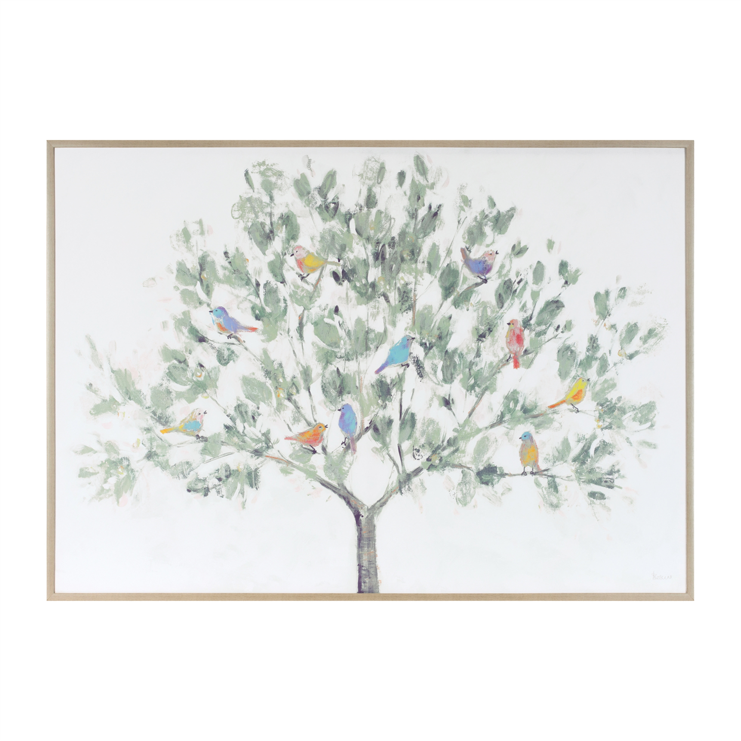 Birds in Tree Print 35"L x 28"H Plastic/Paper
