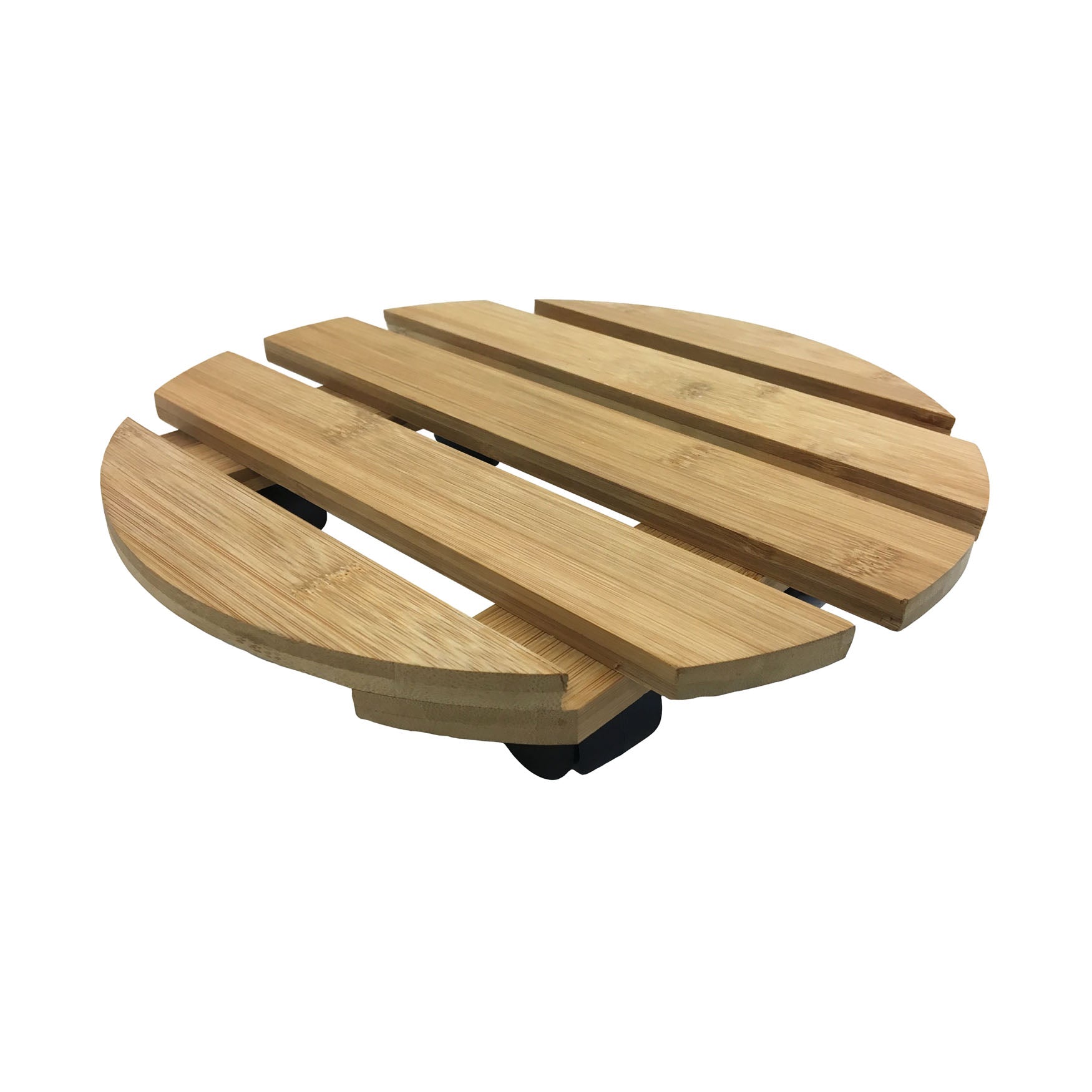 11.4" Round Bamboo Plant Caddy