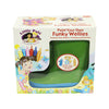 Little Pals Paint Your Own Wellies Rain Boots Green with Blue Trim Kids US Size 11.5