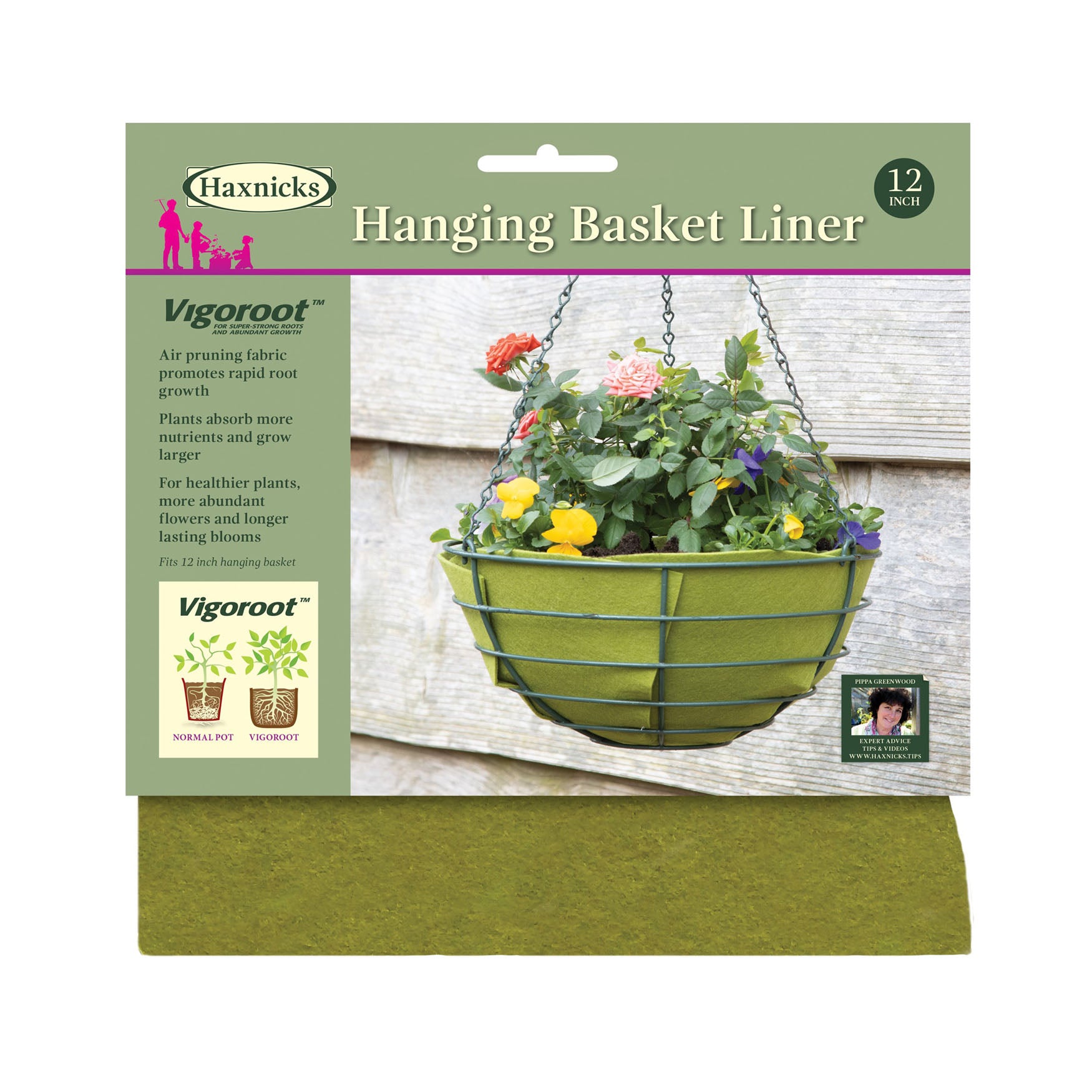 12" Vigoroot Hanging Basket Liner