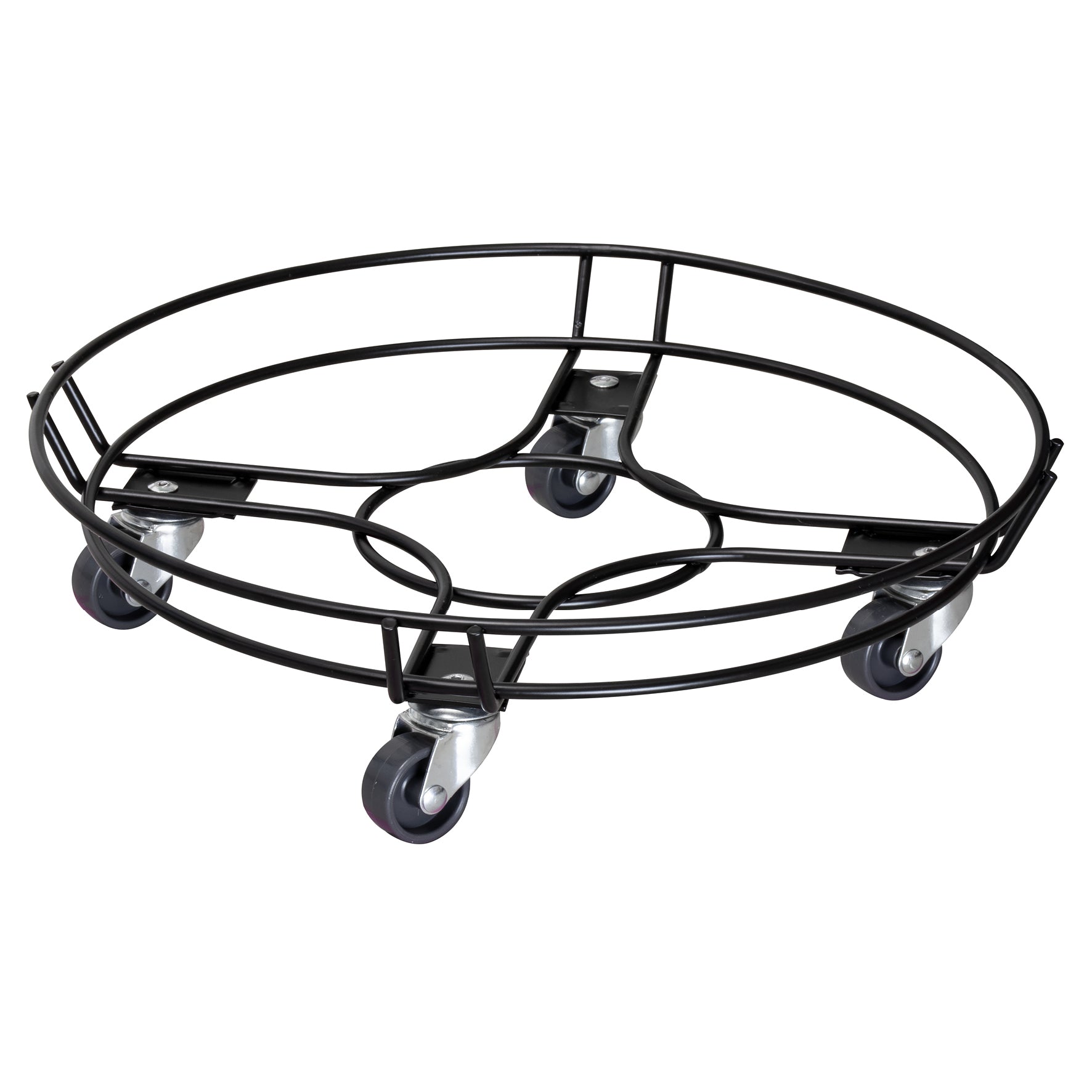 15" Black Round Steel Wire Plant Caddy