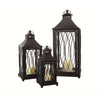 Lantern (Set of 3) 11.5"H,16"H,24"H Metal/Glass