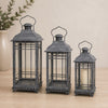 Lantern (Set of 3) 14"H, 17"H, 20"H Metal/Glass