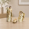 Nativity Holy Family Figurines with Gold Accents (Set of 3)