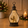 Snow Globe Lantern w/Holy Family 15.5”H Plastic 6 Hr Timer 3 AA Batteries, Not Included or USB Cord
