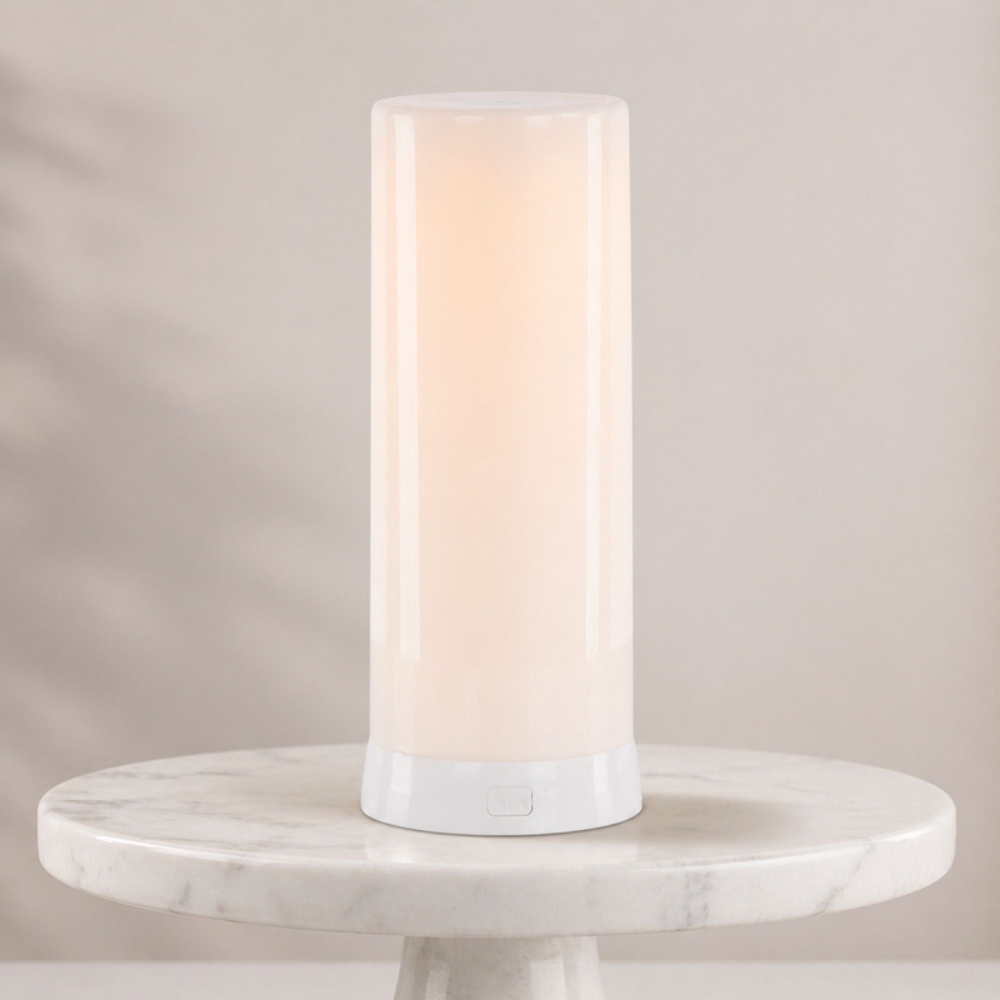 FIA Flame 4"D x 7.5"H Plastic WHITE 6 Hr Timer w/Remote USB Charging Cable Included
