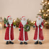 Glitter Santa Figurine with Pine Accent (Set of 3)