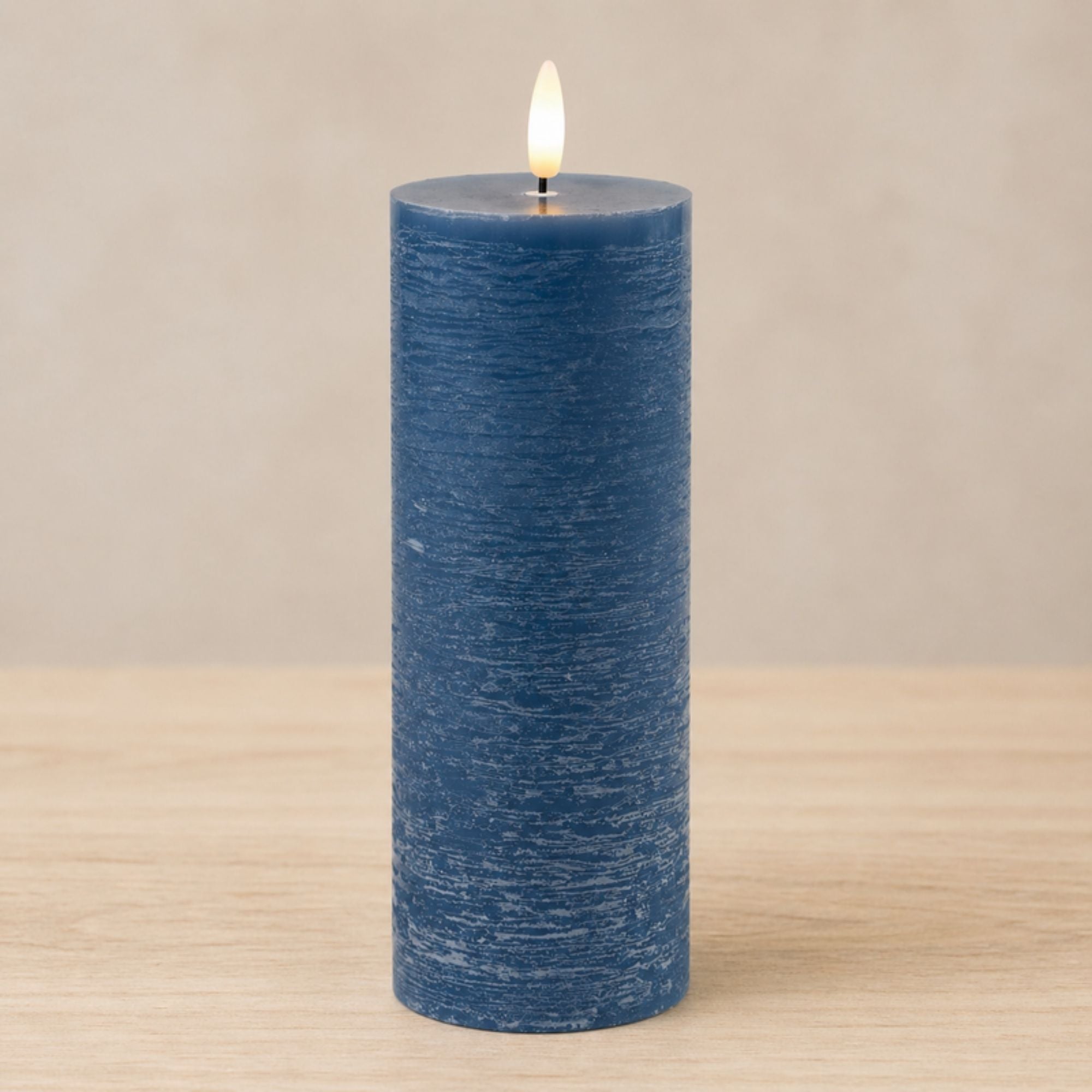 FIA Wick Candle BLUE (Set of 2) 3"D x 8"H Wax/Plastic 2 C Batteries Not Included