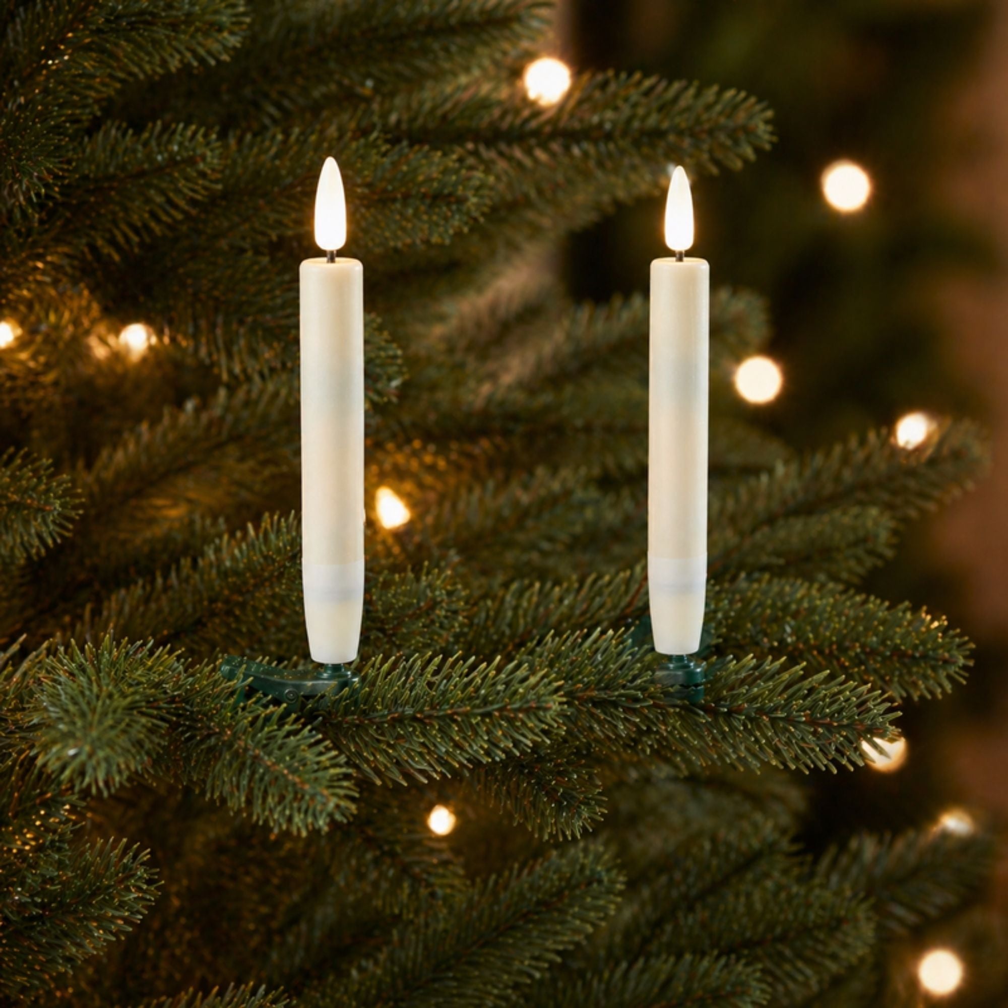 Candle Clip w/Remote (Set of 10) IVORY 5.5”H 1 AAA Battery Not Included