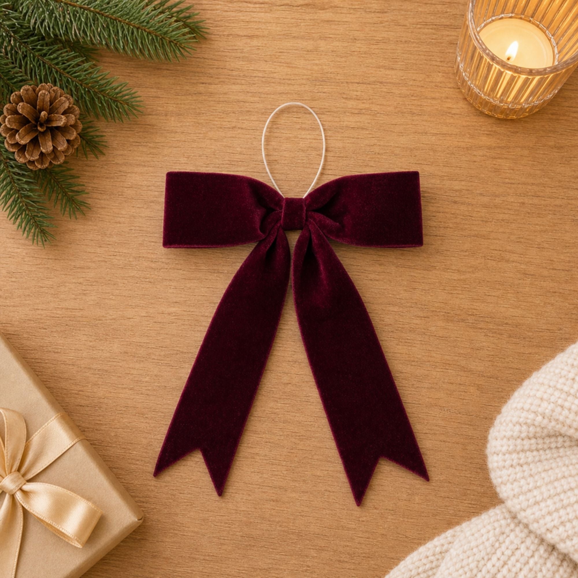 Bow Ornament (Set of 2) 13"W x 13"H Polyester