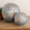 LED Globe w/Cone (Set of 2) 5"H, 7.5"H Glass 3 AA Batteries Not Included