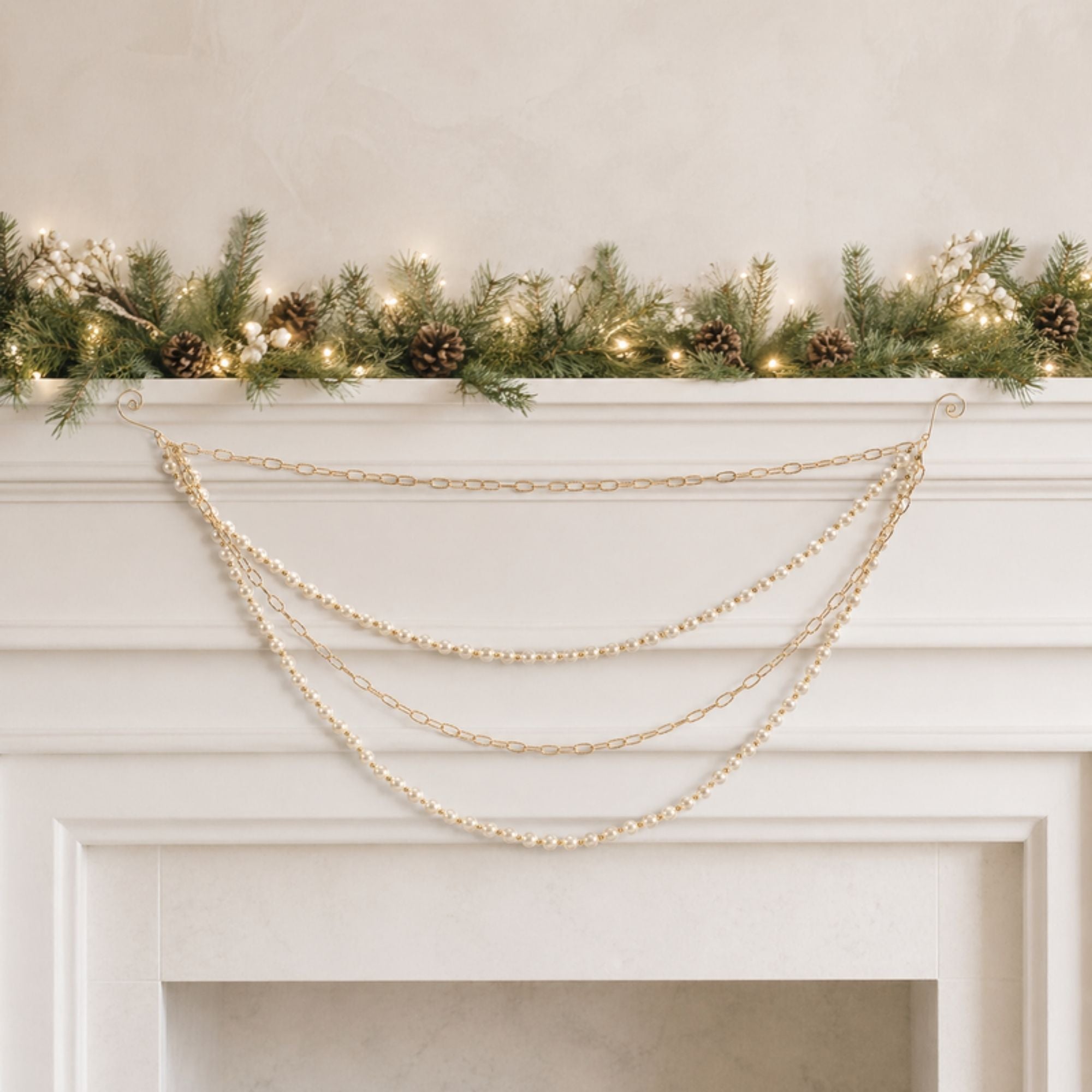 Chain and Bead Garland (Set of 2) 27"L x 12"H Plastic