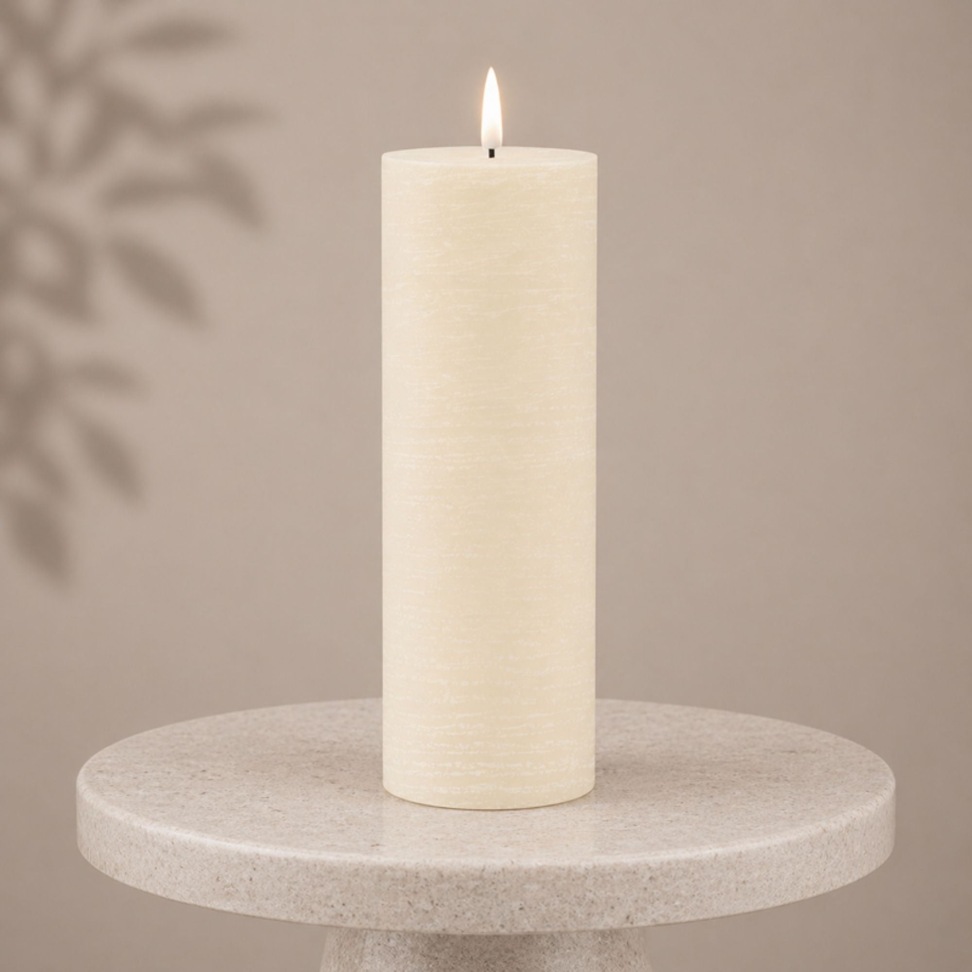 FIA Wick Candle CREAM (Set of 2) 3"D x 8"H Wax/Plastic 2 C Batteries Not Included