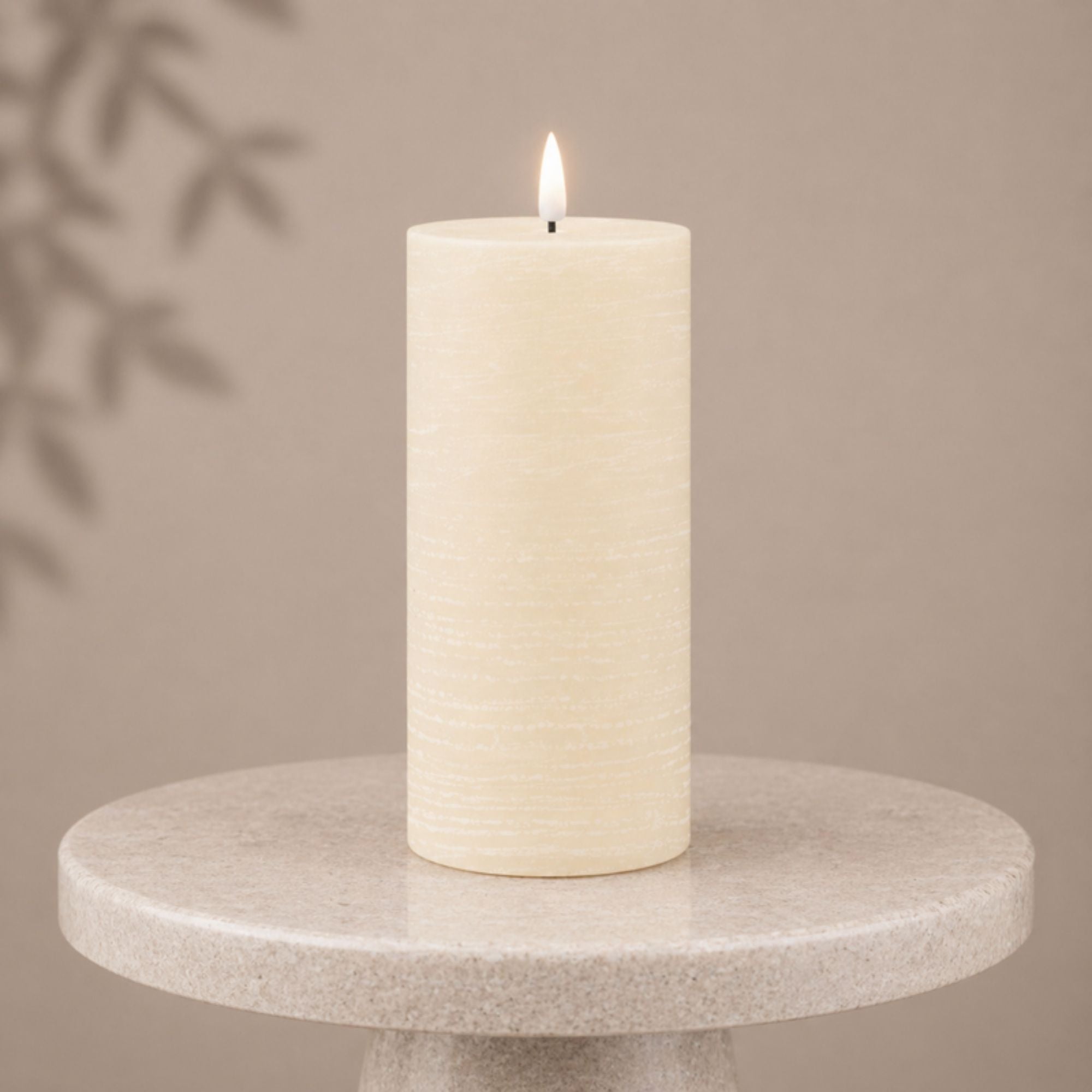 FIA Wick Candle CREAM (Set of 2) 3"D x 6"H Wax/Plastic 2 C Batteries Not Included