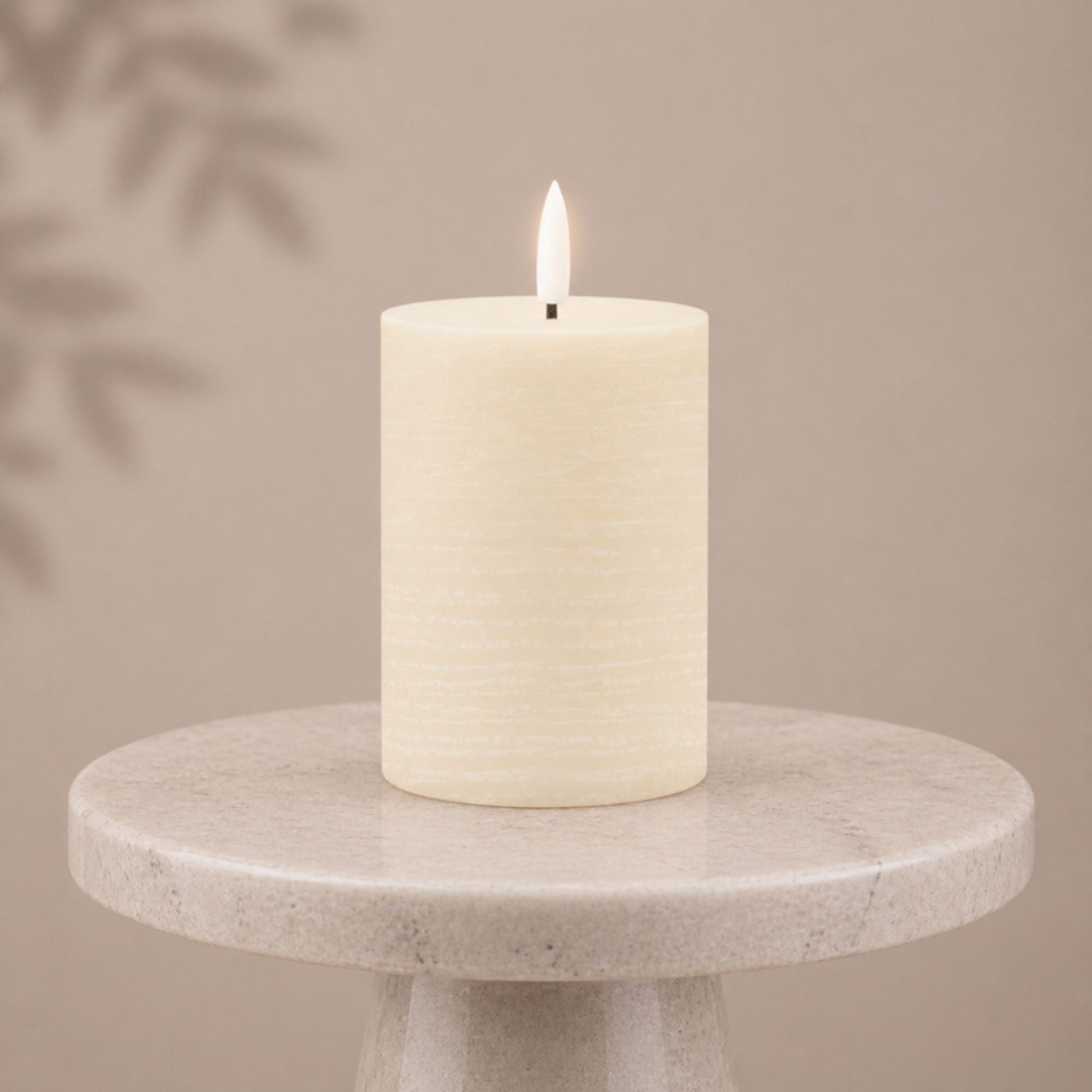 FIA Wick Candle CREAM (Set of 2) 3" x 4"H Wax/Plastic 2 C Batteries Not Included