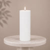 FIA Wick Candle WHITE (Set of 2) 3"D x 8"H Wax/Plastic 2 C Batteries Not Included