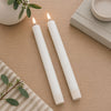FIA Wick Taper Candle (Set of 2) WHITE 9.5”H Wax/Plastic 2 AAA Batteries Not Included