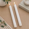 FIA Wick Taper Candle (Set of 2) WHITE 9.5”H Wax/Plastic 2 AAA Batteries Not Included