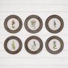 Framed Floral Print (Set of 6) 9.5”D Wood/MDF/Glass