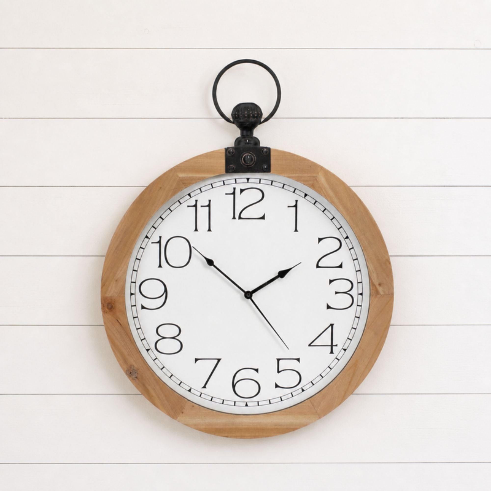 Wall Clock 23.5"L x 30.5"H MDF/Glass 1 AA Battery Not Included
