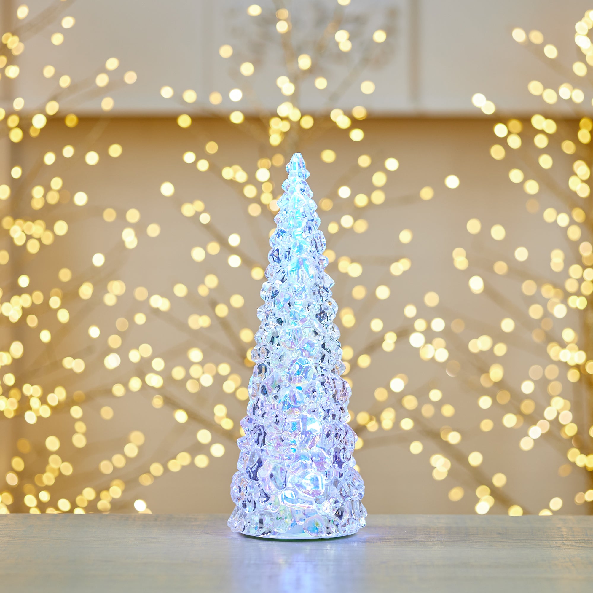 LED Tree 13.5”H Plastic 3 AA Batteries Not Included 6 Hr Timer