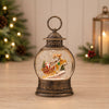 LED Snow Globe w/Santa and Sleigh 9”H Plastic 3 AAA Batteries Not Included/USB Cord Included 6 Hr Ti
