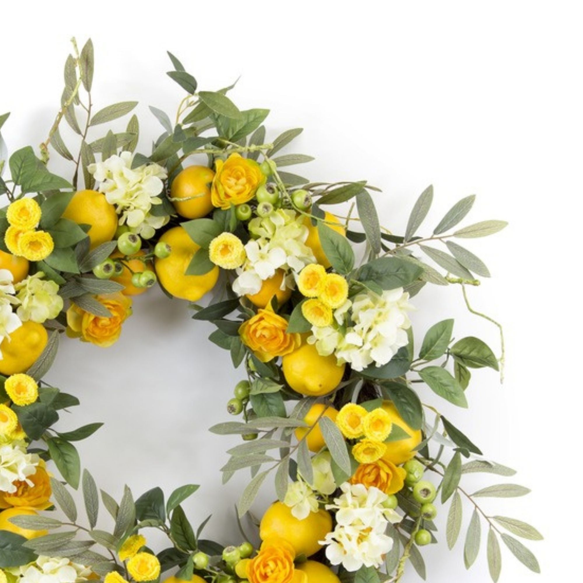 Lemon Floral Wreath 28"D