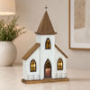 Church 10.75"L x 17.75"H Wood/Iron UL/USB Plug