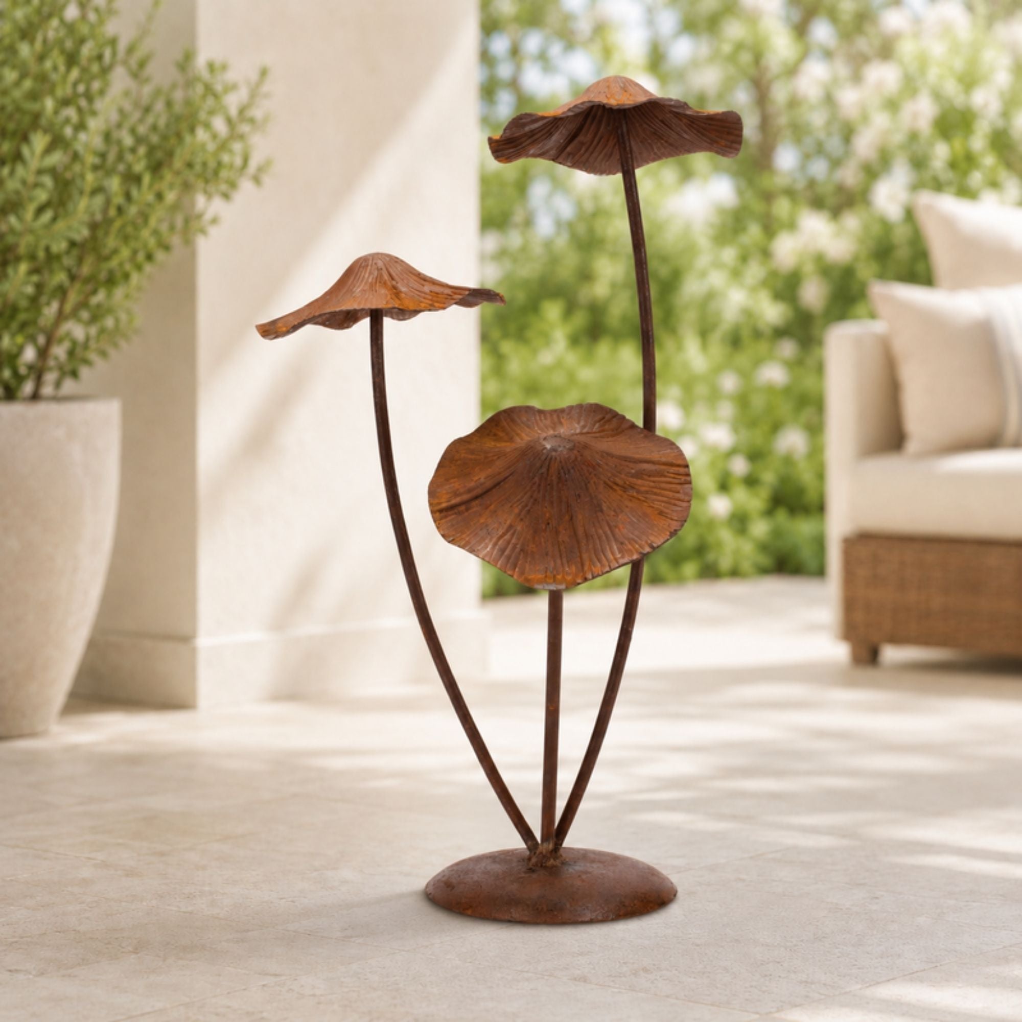 Mushroom Décor 18”H Iron