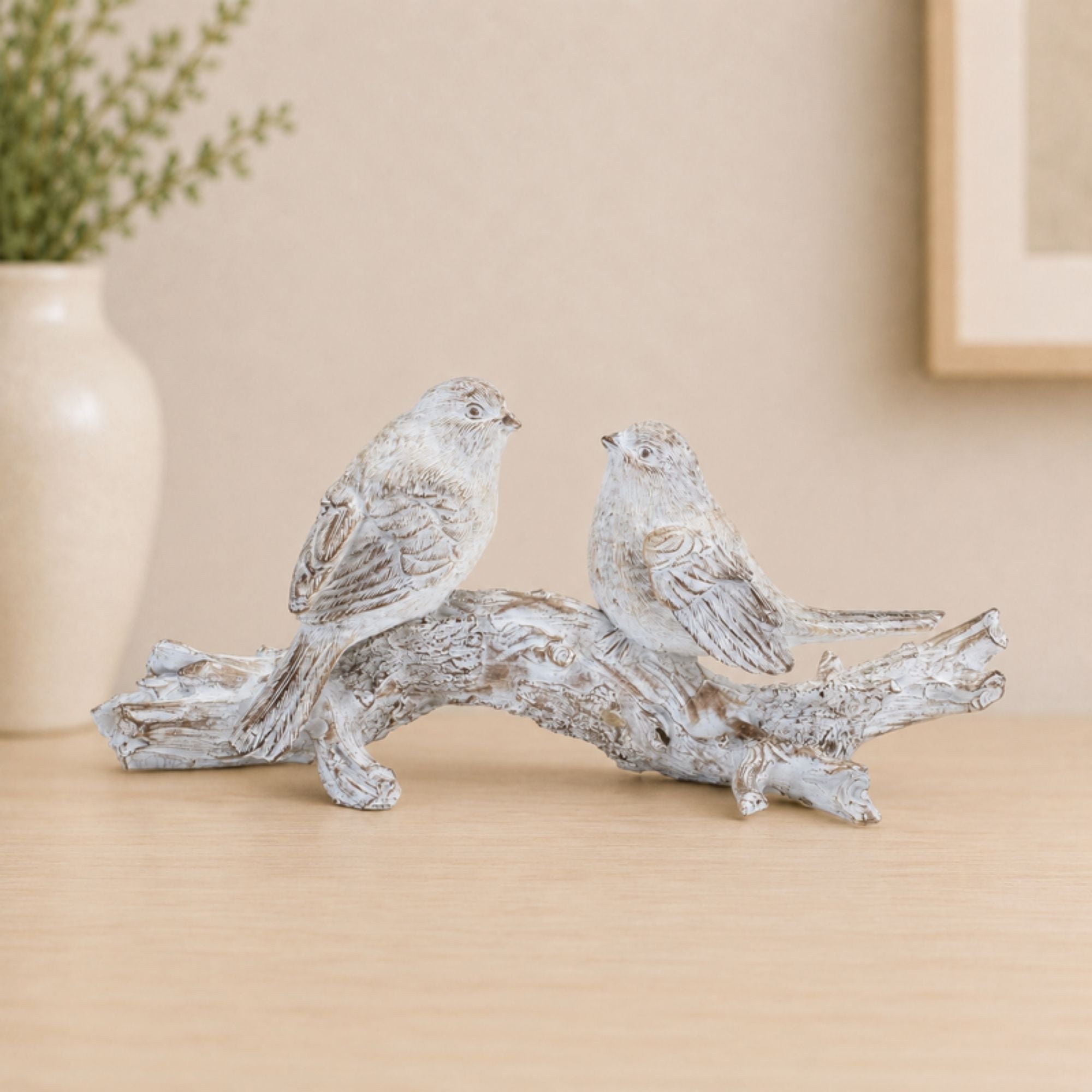 Birds on Branch 9.5"L x 3.5"H Resin