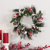 Snow Mixed Pine Berry Wreath 20”D