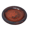 28" Red/Charcoal Fiber Clay Birdbath on Black Metal Base
