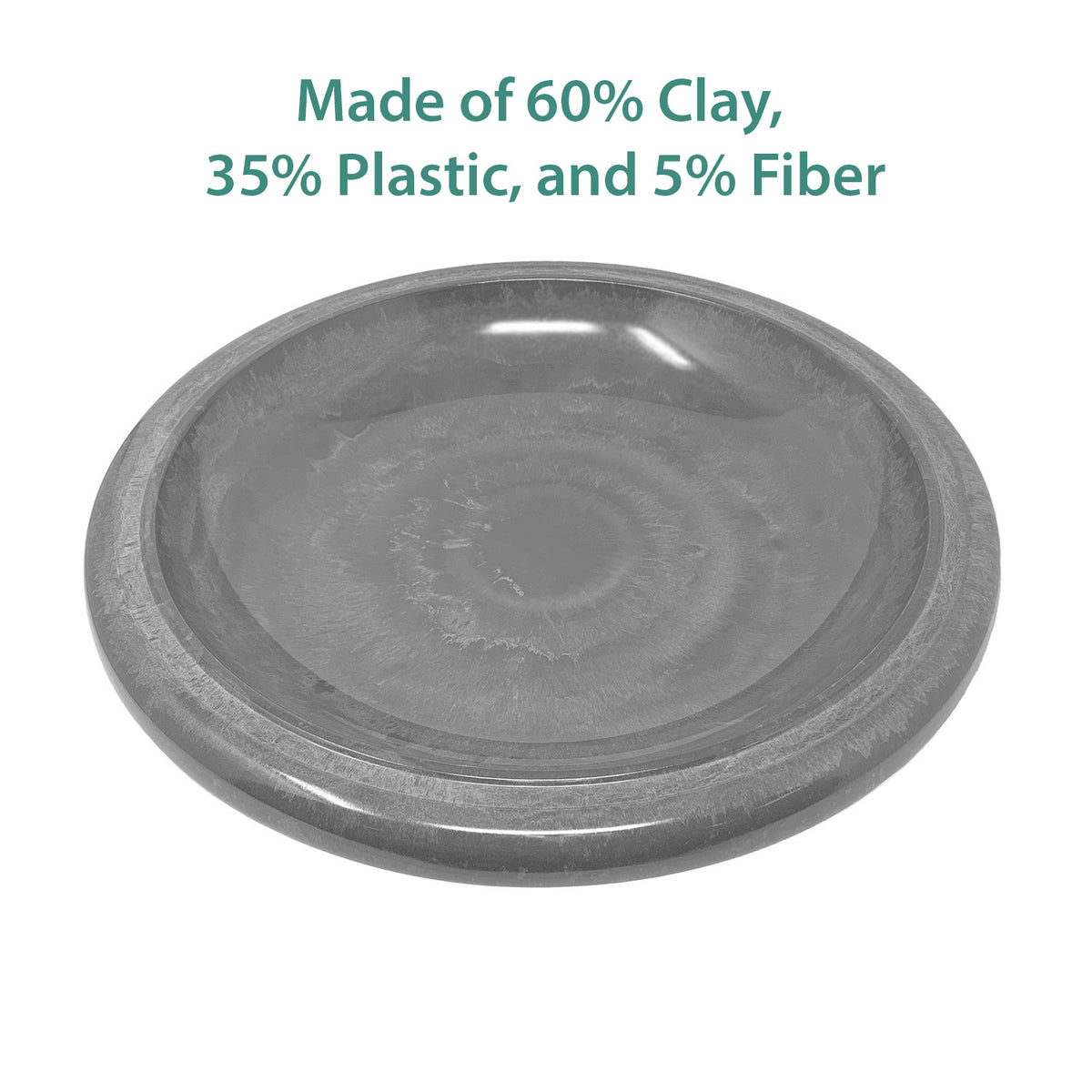 28" Azure Fiber Clay Birdbath on Black Metal Base