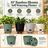 10" Cream Round Self-Watering Bamboo Pot