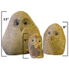 Family of Boulder Owls 3 Pcs 6"8"12"