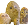 Family of Boulder Owls 4 Pcs 2"4"6"8"