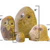 Family of Boulder Owls 4 Pcs 2"4"6"8"