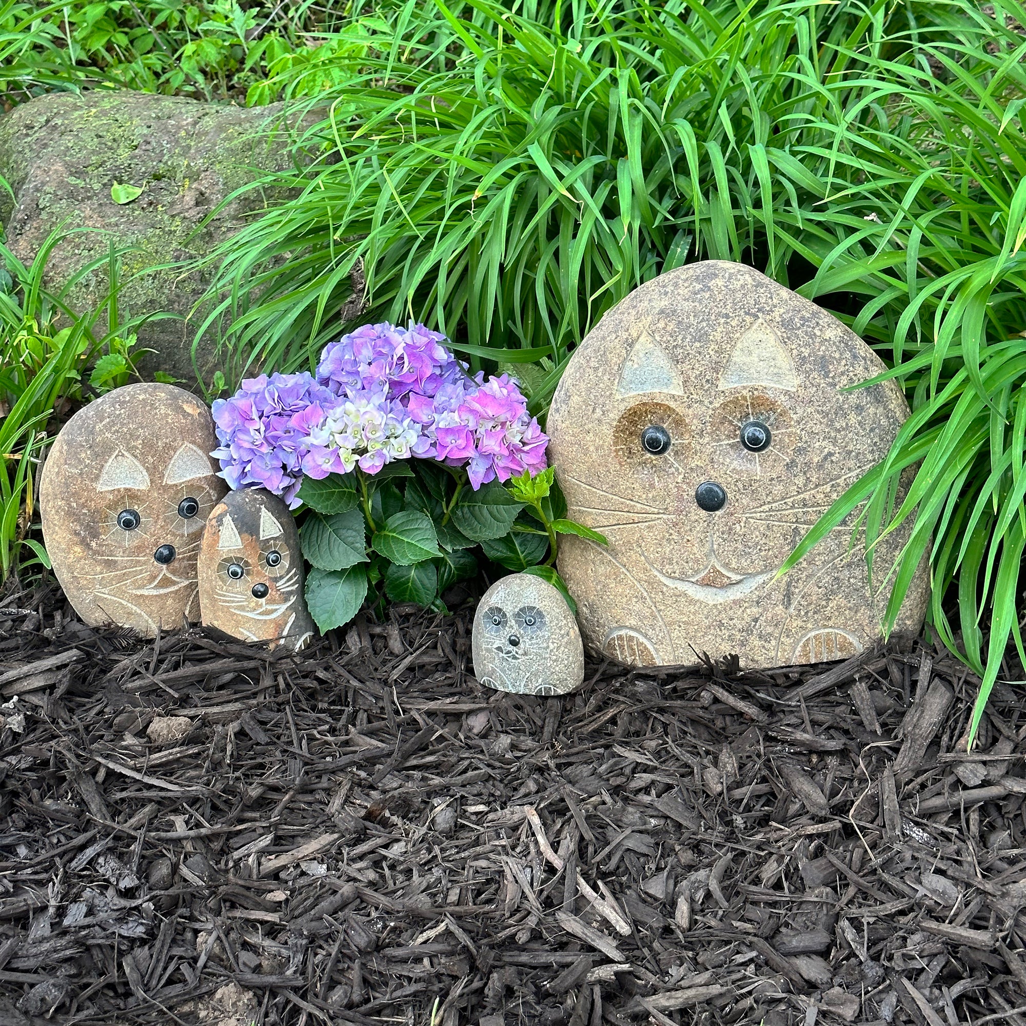 Family of Boulder Cats 4 Pcs 4"6"8"12"