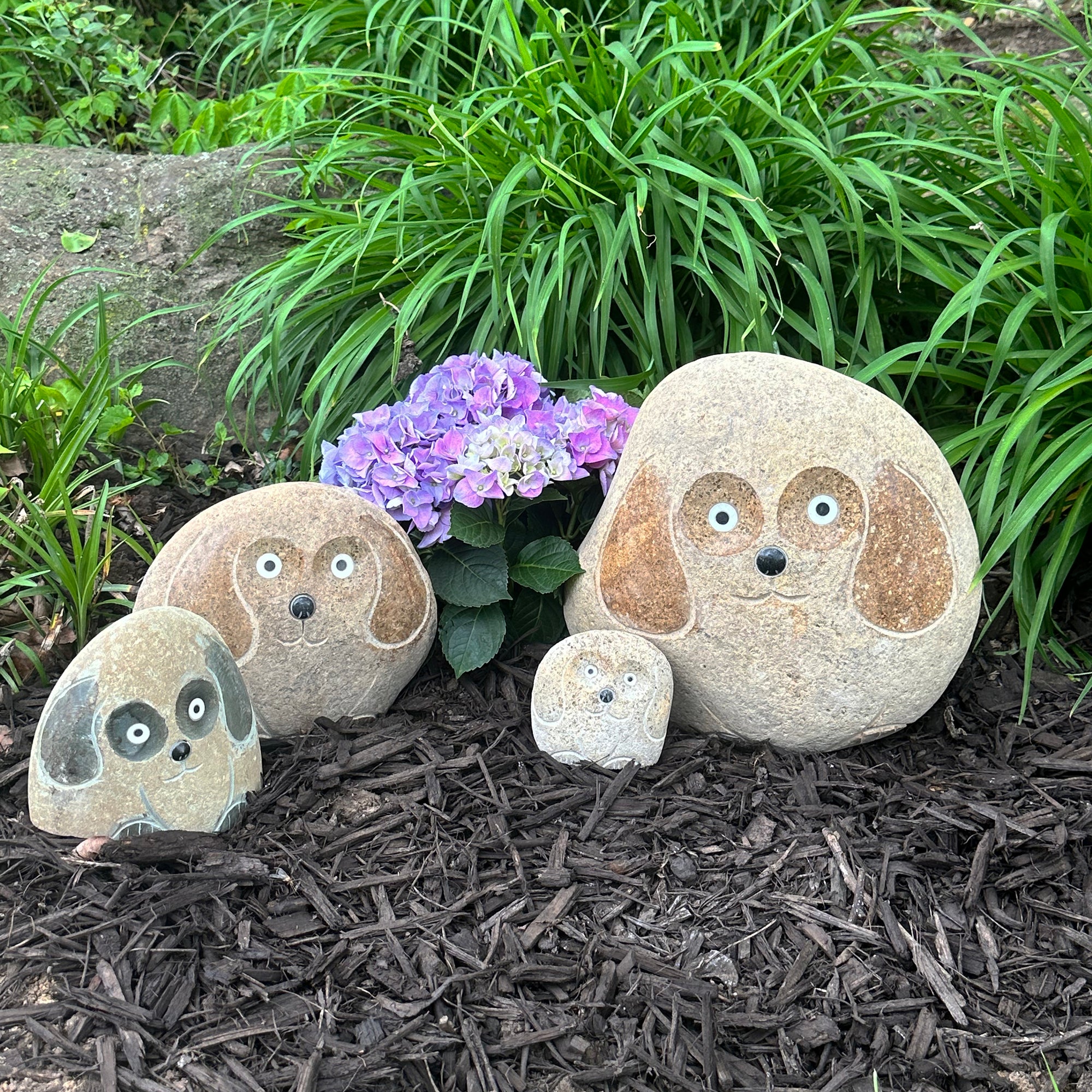 Family of Boulder Dogs 4 Pcs 4"6"8"12"