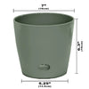 7" Sage Green Round Self-Watering Bamboo Pot