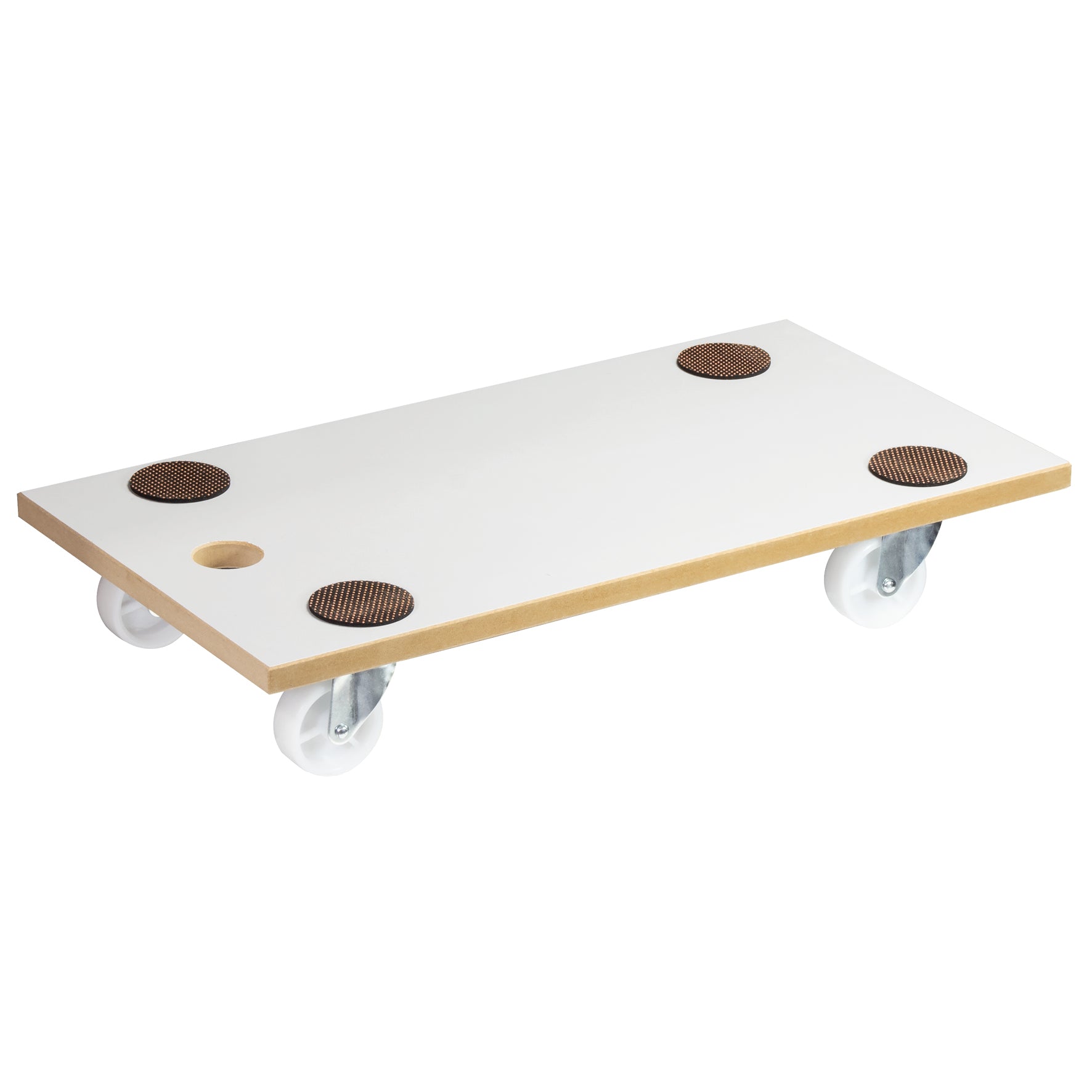 23" x 12" White Wood Moving Dolly