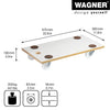 23" x 12" White Wood Moving Dolly