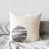 Slatted Circle Hand-Felted Merino Wool Throw Pillow